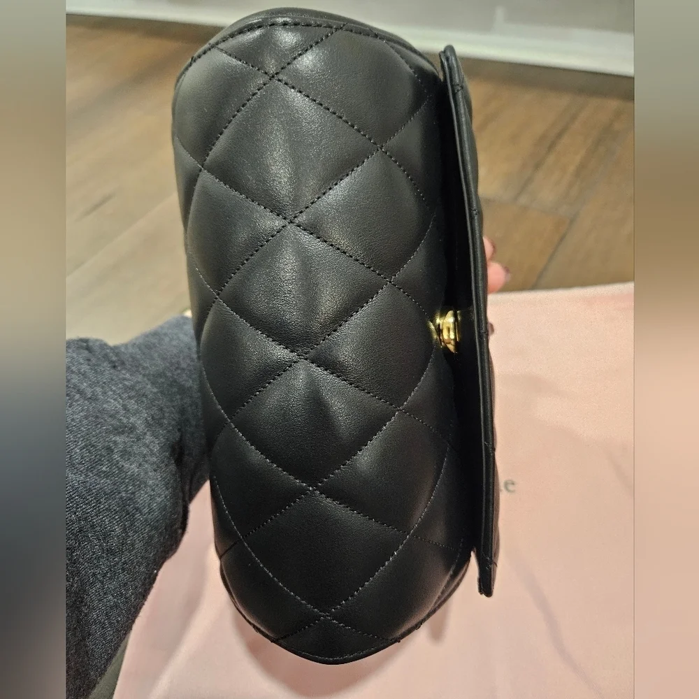 NWT ♠️ Kate Spade Heart 3D Barrel Quilted Leather Specialty Bag+Dusty $429